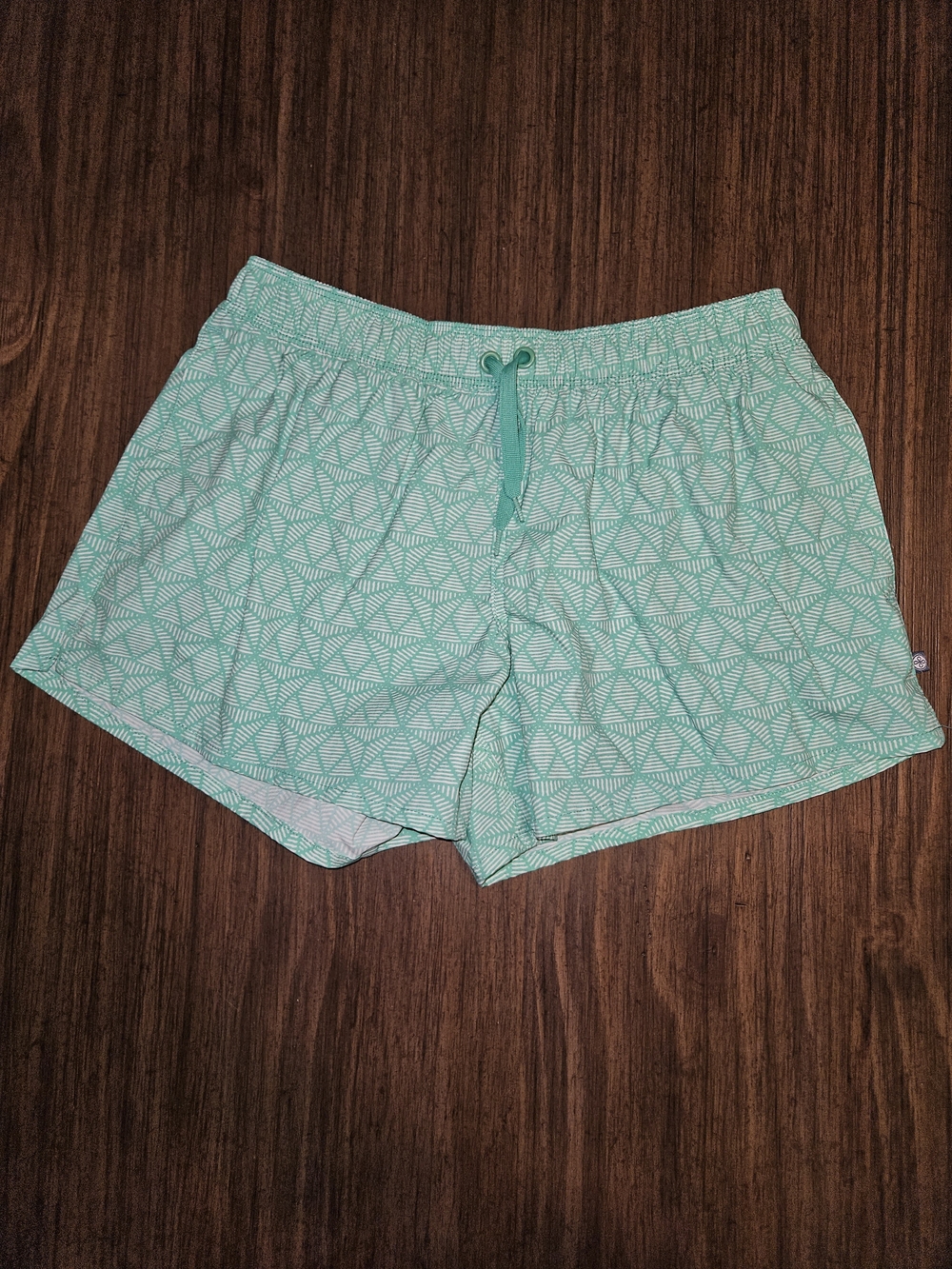 Lauren James Mint Geometric Athletic Shorts